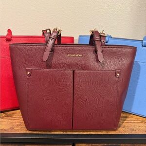 Michael Kors Deep Red Leather Tote